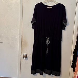 Loft Navy belted dress XXL